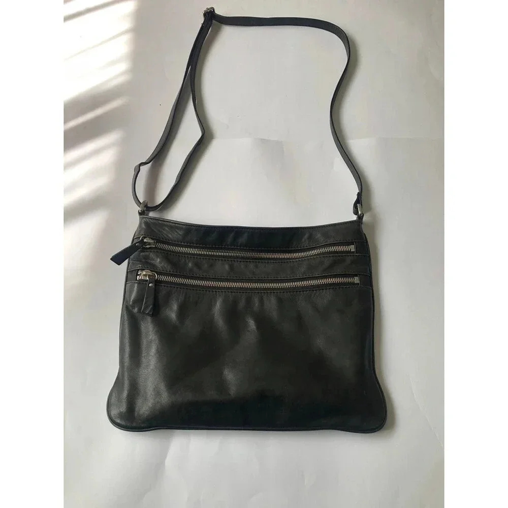 Margot Black Leather Crossbody Should bag Purse